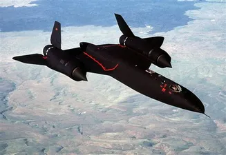 SR-71 Blackbird from above right front in flight